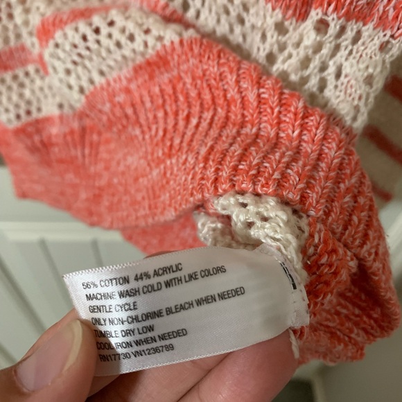 XHILARATION Women’s Pink and Cream Long Sleeve Soft Knit Top Sweater Size Large - Picture 5 of 5